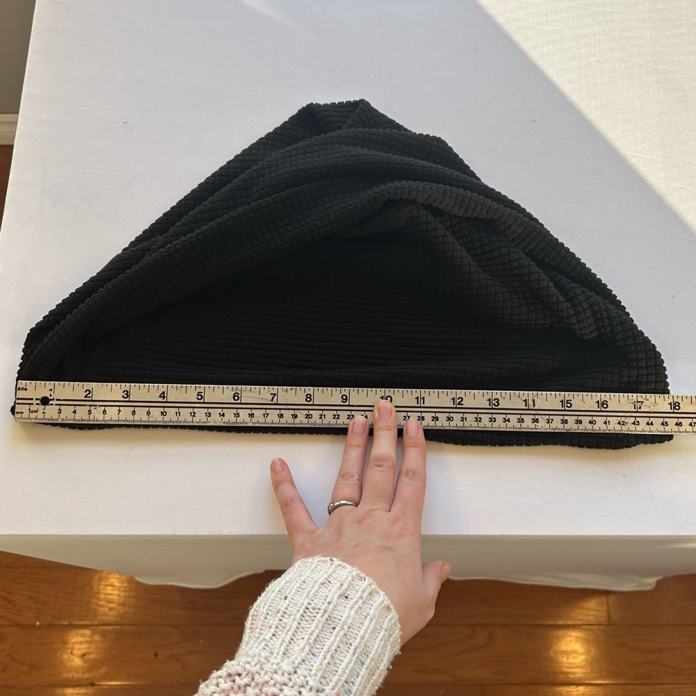 Mountain Ridge Black Textured Fleece Cowl Scarf Crossover Snood - Picture 4 of 7